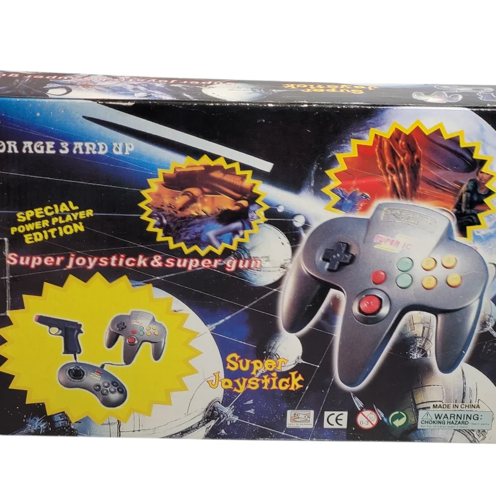 Power Player Super Joy III Famiclone Video Game Console 76 Built-in Games In Box